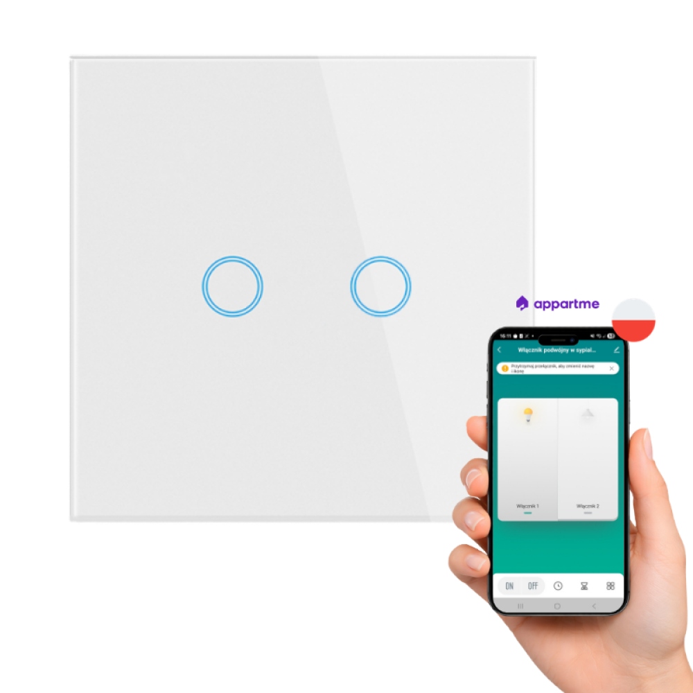 Włącznik Dotykowy Podwójny 2.0 Wi-Fi